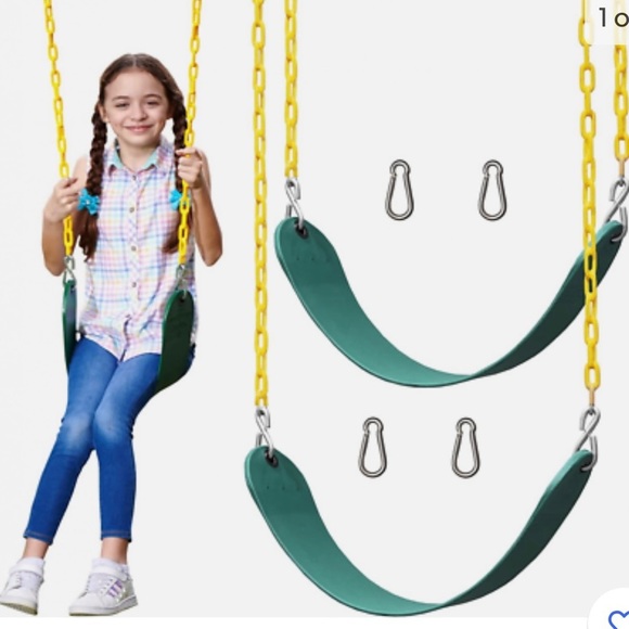 Kids Swings Green Sturdy Heavy Duty For Outdoor Playground Or Hang On Tree NIP - Picture 1 of 6